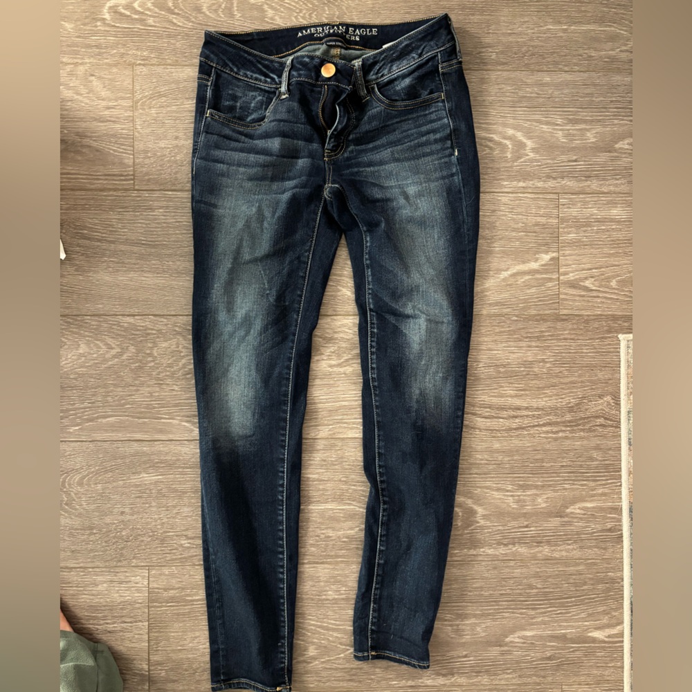 American Eagle Outfitters Dark Blue Jeggings - Picture 2 of 3